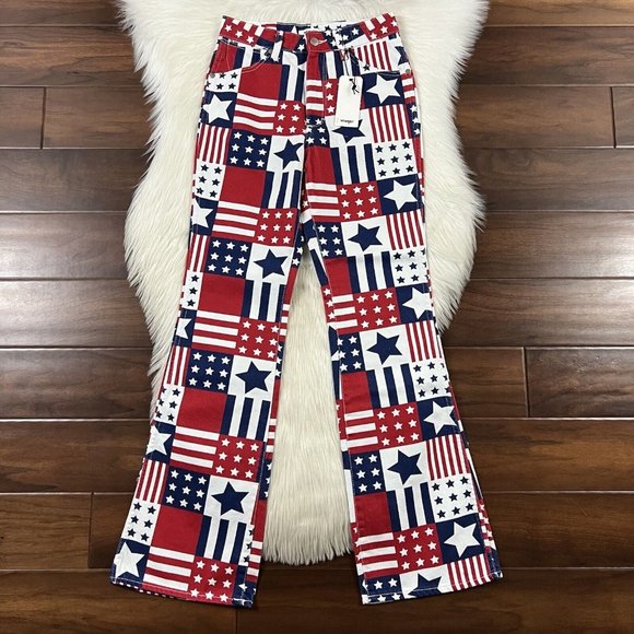 Wrangler Size 25 Star Stripe Patriotic Westward 626 Boot Cut‎ Denim Jeans - Picture 1 of 10